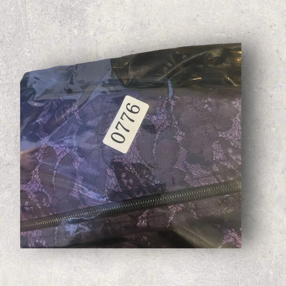 Black And Purple Satin And Lace Wide Strap Corset Top And Thong Set Size 4XL - Picture 6 of 6